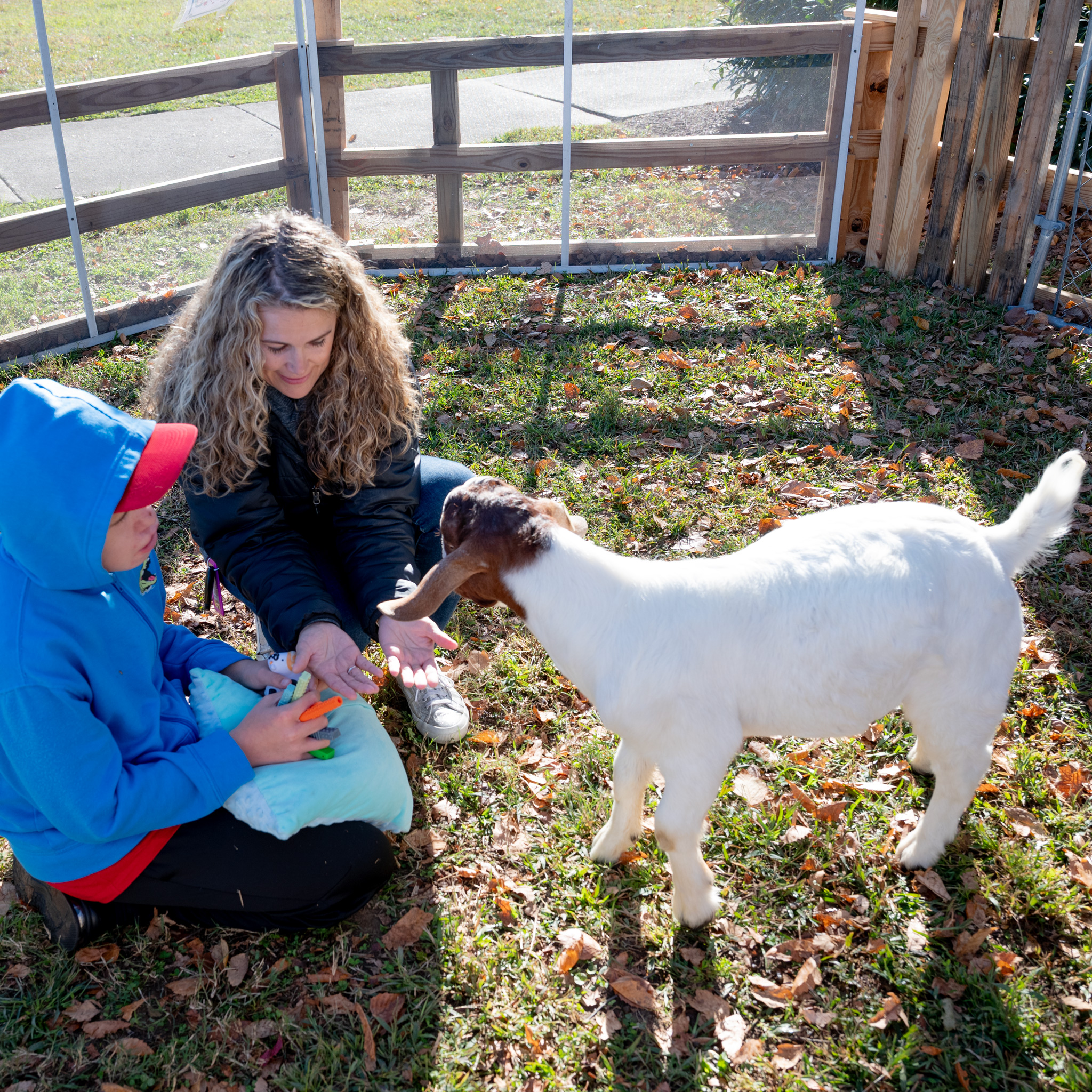 Fall Fest: Krystal with student and goat