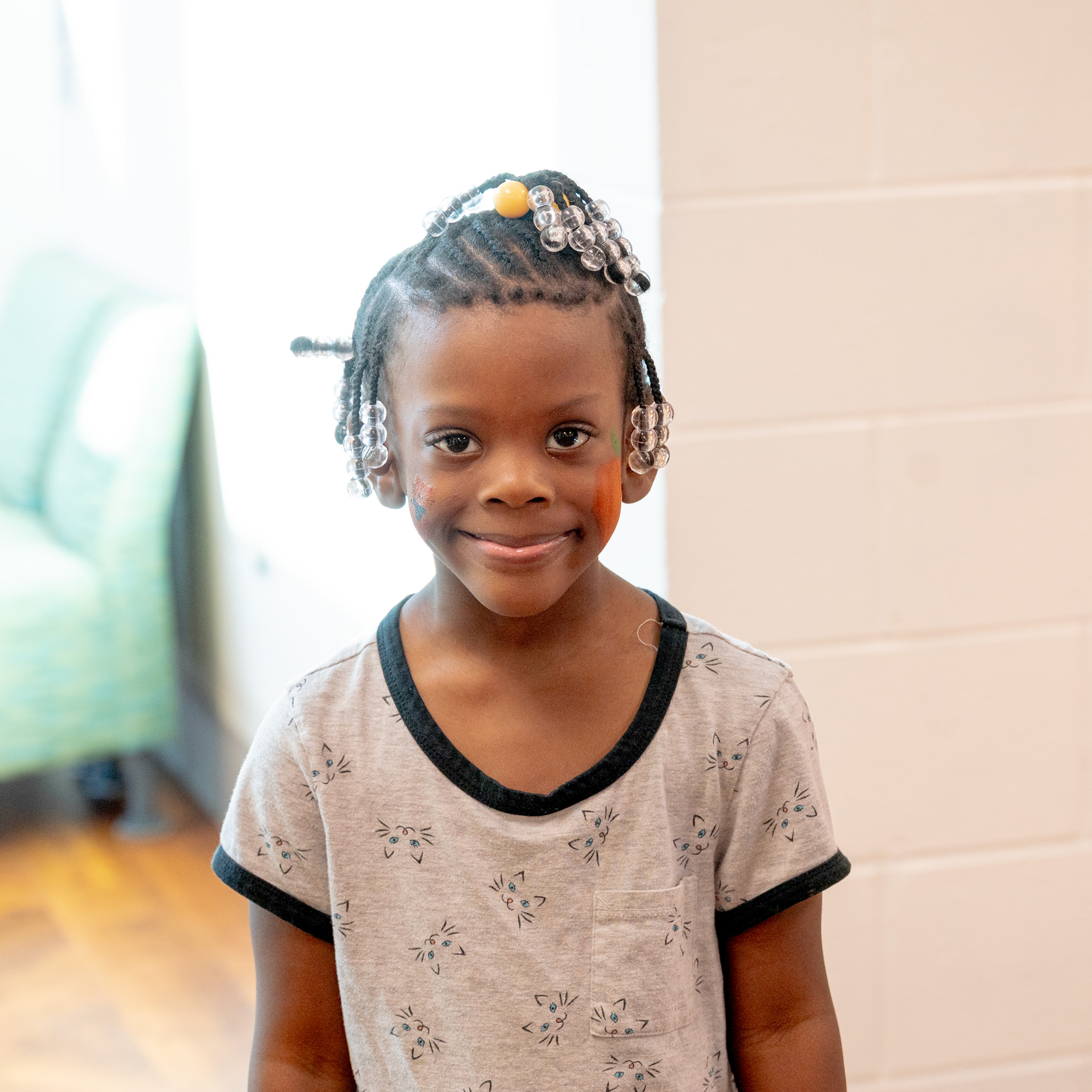 Fall Fest: Smiling student with face painted