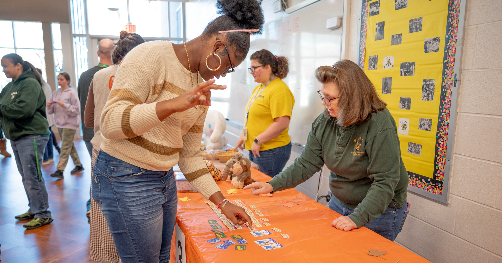 Fall Fest: a student exchanges game tickets for prizes