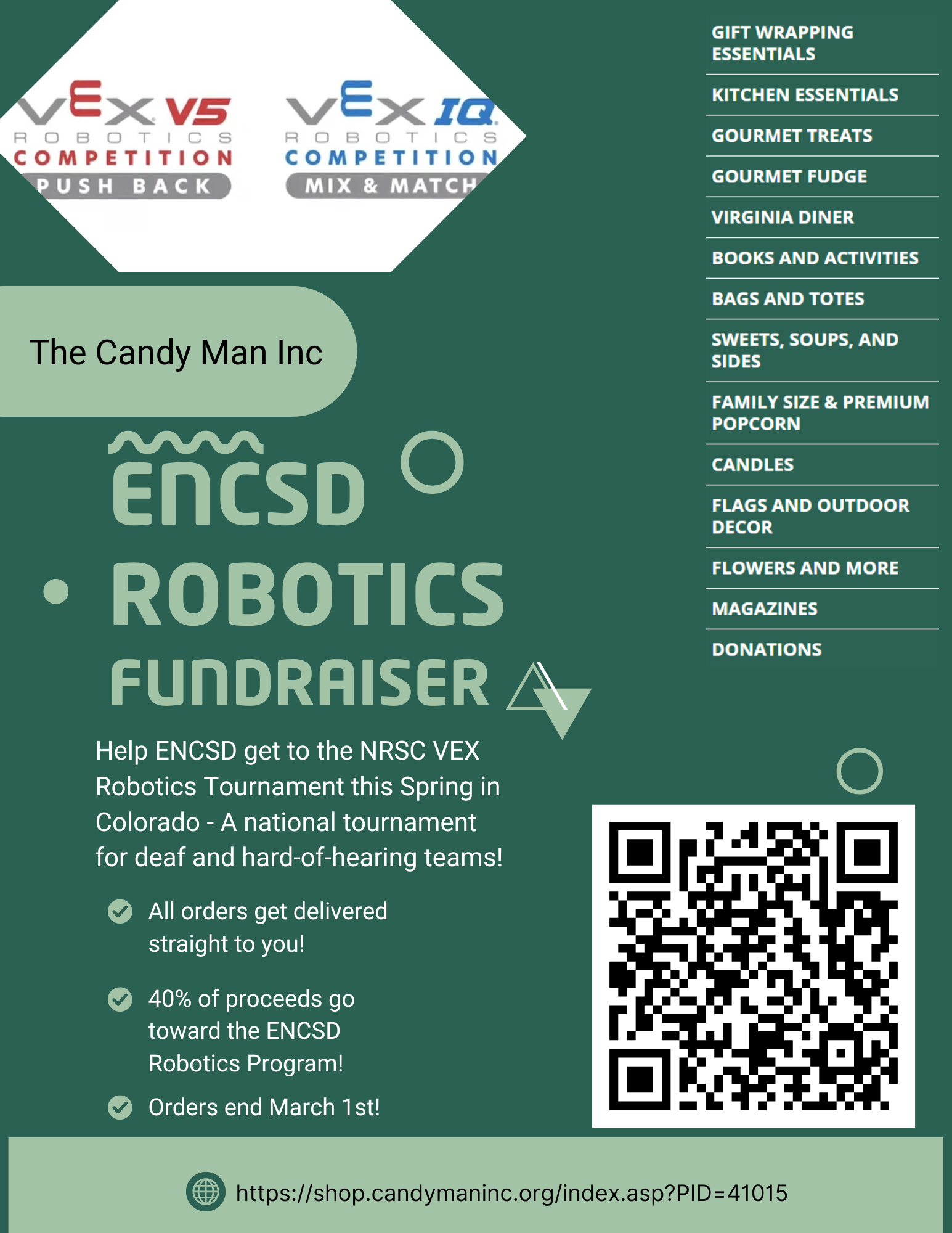 ENCSD Robotics Fundraiser flier